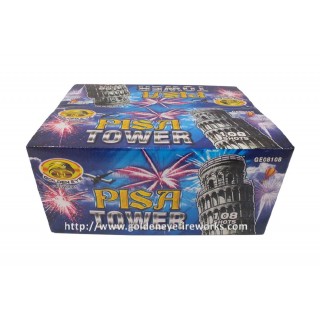 Kembang Api Pisa Tower Cake 0.8 inch 108 Shots - GE08108